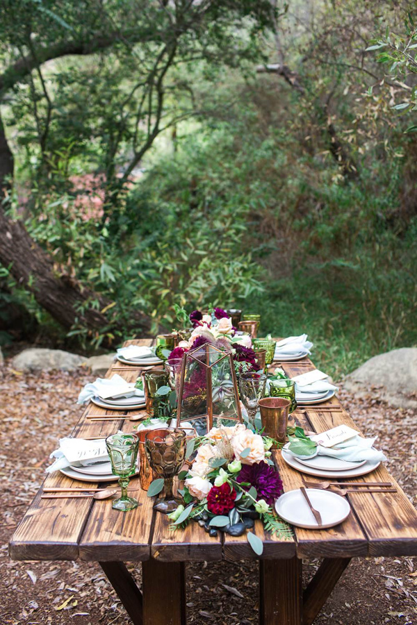 mesa boda madera aire libre