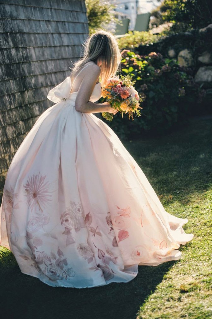vestido novia flores falda