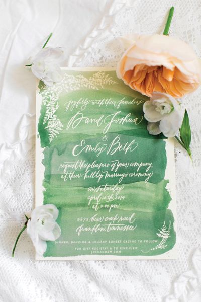 invitacion bodas verde pantone