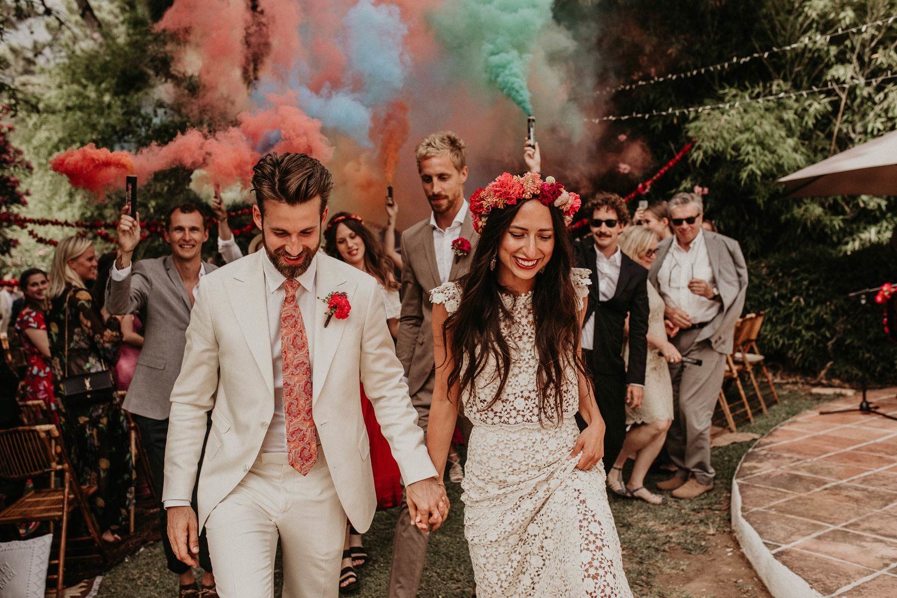 Bengalas de humo de colores para tu boda - Quiero una boda